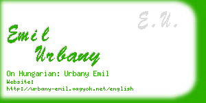 emil urbany business card